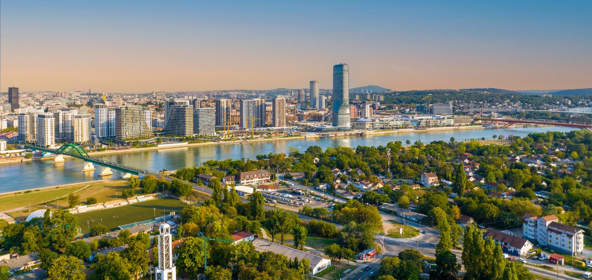 Belgrade waterfront and the Sava river